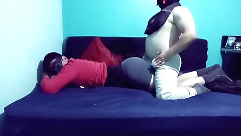 Sexy young girl fucks like a real five corner