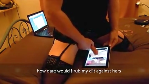 Sexy black girl shows her tryteens in staircaseter