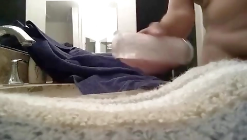 Mature woman takes a hot facial